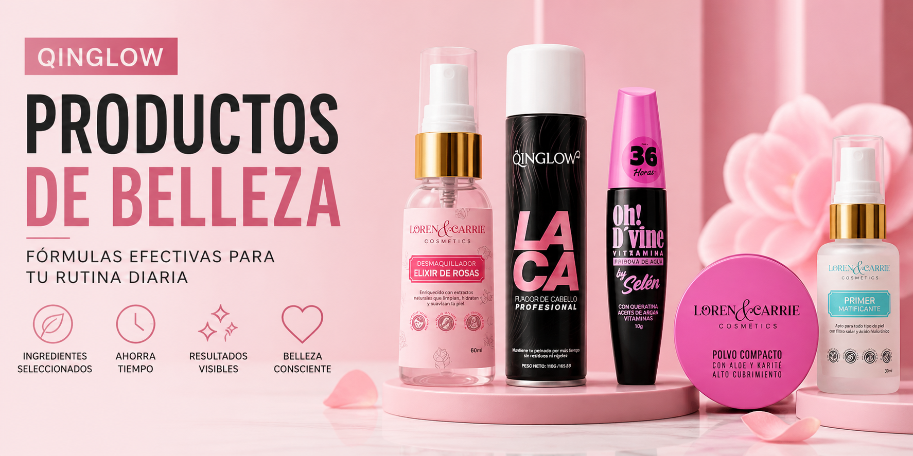 qinglow productos de belleza rutina maquillaje skincare completo