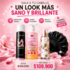 Combo capilar Qinglow con protector térmico, perfume capilar y laca antifrizz para cabello brillante y suave